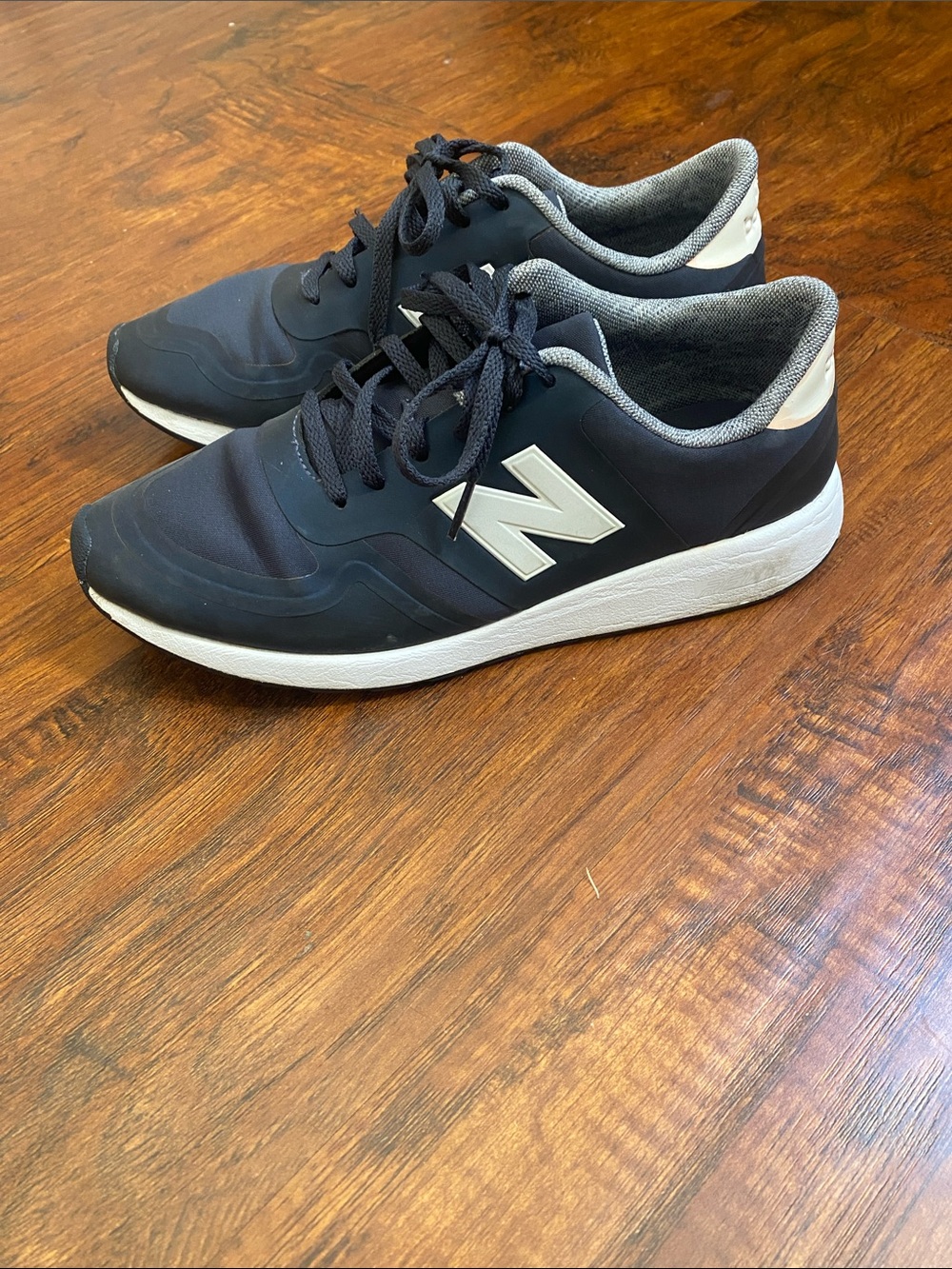 New Balance Navy and White Lace-Up Sneakers